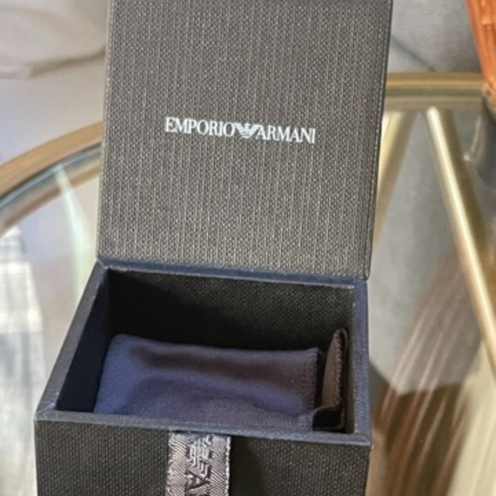 Emporio Armani Starburst Gunmetal Clip On Earrings - Picture 4 of 5